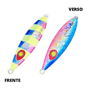 Isca Artificial Jumping Jig Scamp 80g - Sea Fishing Azul com rosa Glow