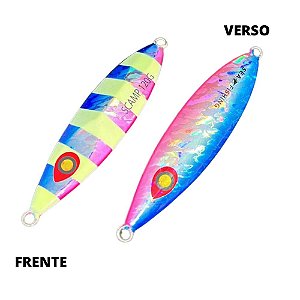 Isca Artificial Jumping Jig Scamp 120g - Sea Fishing Azul com rosa Glow