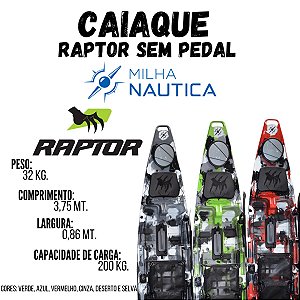 Caiaque Raptor Milha Nautica SEM pedal