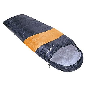 Saco De Dormir Viper Nautika Misto Até 5 Graus preto com laranja