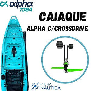 Caiaque Alpha Com Pedal Crossdrive Milha Náutica Azul Mar