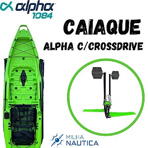 Caiaque Alpha Com Pedal Crossdrive Milha Náutica Verde Limao