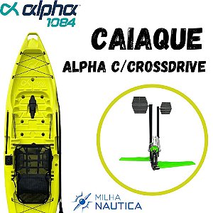 Caiaque Alpha Com Pedal Crossdrive Milha Náutica Neon