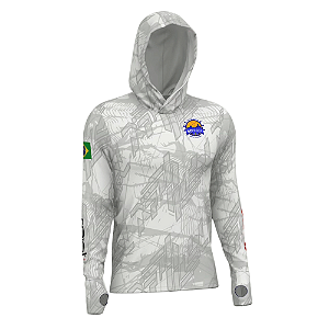 Camiseta Masculina MAR NEGRO SCPESCA Capuz Branca P