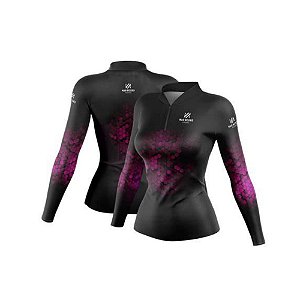 CAMISETA FEMININA MAR NEGRO ESCAMADA ROSA P