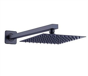 Chuveiro Ducha Preto 20 x 20 cm