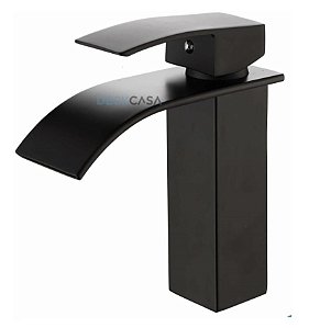 Torneira Misturador Cascata Monocomando Baixa Black Matte