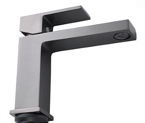 Torneira Misturador Bica Baixa Chanfro Graffite