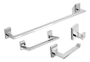 Acessorios  Banheiro 4 Peças Slim Cromado