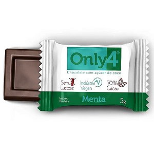 CHOCOLATE ONLY4 MENTA 70% CACAU - MINI TABLETE 5G