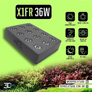 Luminaria X1-FR 36W 3000 lumens (WI-FI) - Luminaria para Aquário Plantado