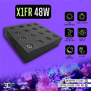 Luminaria X1-FR 48W 4000 lumens - Luminaria para Aquário Marinho