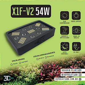 Luminaria X1-F V2 54W 4000 lumens (Wi-Fi) - Luminaria para aquário plantado