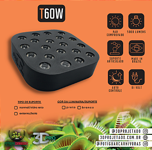 Luminaria T60W 5000 lumens (Wi-Fi) - Luminaria para Terrário