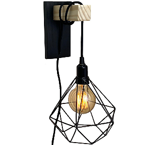 Luminária Orb Preta com Diamante