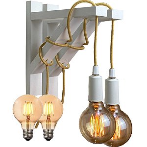 Par de luminárias francesas brancas + Lâmpadas g80 led