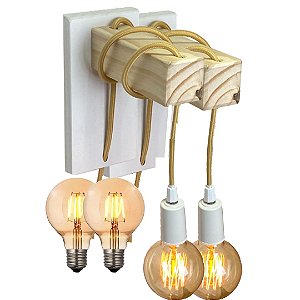 Par de luminárias Orbs brancas + Lâmpadas g80 led