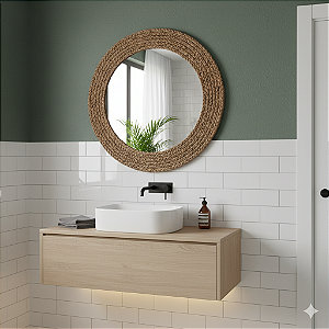 Espelho Decorativo Redondo trançado