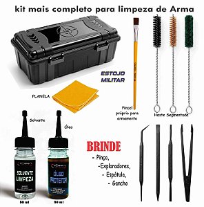 Kit Limpeza de arma para os calibres .32, .380. .40, 9mm, .45