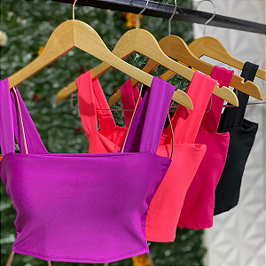 Cropped Alça Larga Grossa Duplo Suplex Moda