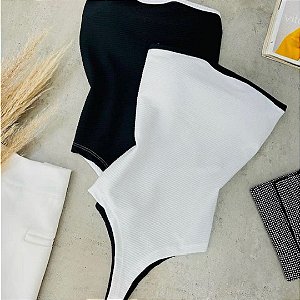Body Básico Tomara que Caia Bicolor Moda Tendência Verão 2024