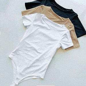 Body Feminino Grécia Manga Curta Suplex Básico