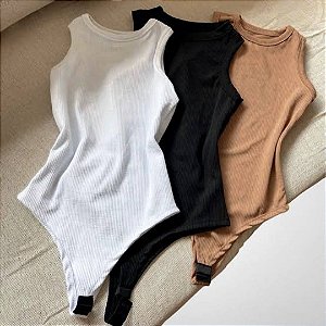 Body Feminino Atena Regata Básico Texturizado Moda Confortável