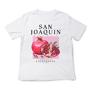 Camiseta Feminina Algodão Estilo Oversize Estampas Tropicais Moda Verão Romã San Joaquin