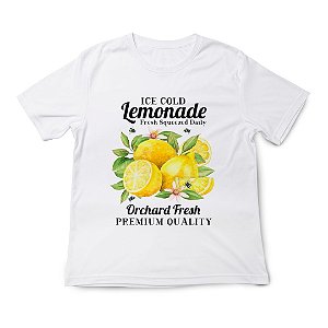 Camiseta Feminina Algodão Estampas Tropicais Moda Verão Limonada Gelada