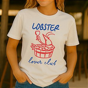 Camiseta Feminina Algodão Estampas Moda Verão camarão