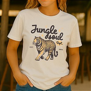Camiseta Feminina Algodão Estampas tigre