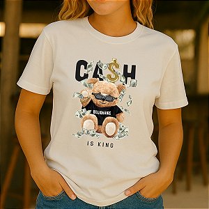 Camiseta Feminina Algodão Estampas ursinho Dolar