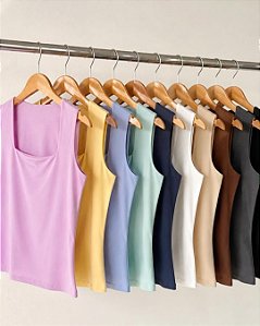 Blusinha Regata Italia Decote Quadrado