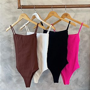 Body Feminino Austrália Decote Reto Básico Alcinha
