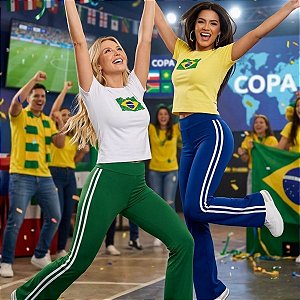 KIT 2 CALÇA BAILARINA LISTRAS LATERAIS