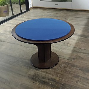 Mesa de Carteado Redondo Malaga Tecido Azul