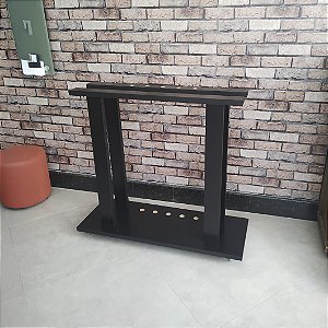 Suporte de Tampo de Jantar Horizontal e Taqueira Cor Preta TX em MDF