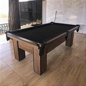 Mesa de Bilhar Charme Cor Malaga Tecido Preto 2,20 x 1,20