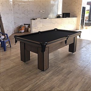 Mesa de Bilhar Charme Cor Malaga Tecido Preto 2,20 x 1,20