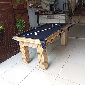 Mesa de Bilhar Diver Madeira Maciça Cor Cerejeira Tecido Preto 1,87 x 1,01