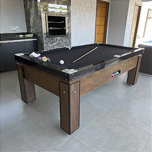 Mesa de Bilhar Fascinação Cor Malaga Tecido Preto 2,20 x 1,20