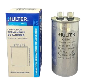 Capacitor Simples 45 Mfd 440v C/term. Hulter
