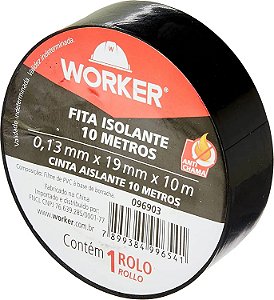 Fita Isolante 05m x 19mm Preta Antichama Worker