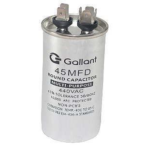 Capacitor Simples 45 Mfd 440v Gallant