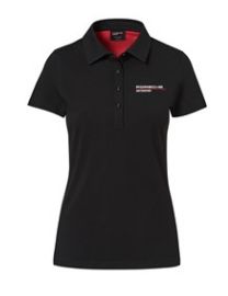 Camiseta polo feminina Porsche Motorsport fanwear preta Porsche Oficial