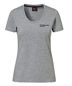 Camiseta Feminina – Motorsport Fanwear Cinza Porsche Oficial.