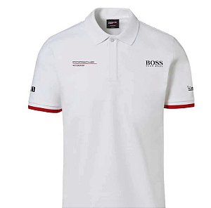 Camisa polo masculina Branca Motorsport