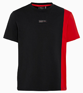 Camiseta masculina preto/vermelho