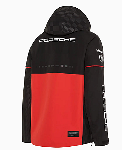 jaqueta para chuva preto/vermelho