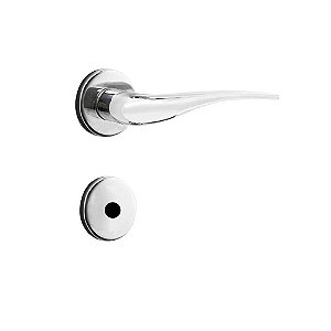 Fechadura para Porta de Banheiro Cromada 40mm com Roseta MZ930 Design Papaiz